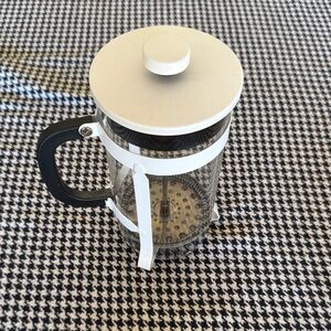 White and Black French Press Coffee Maker